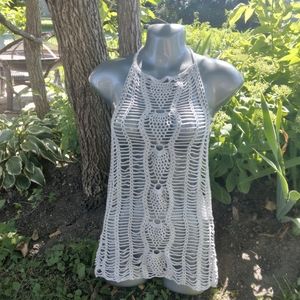 Pineapple waves Beach cover-up in light grey